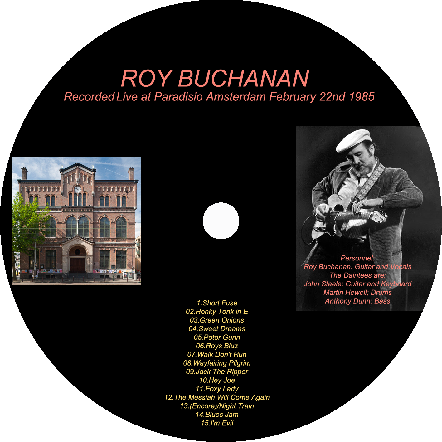 roy buchanan and the daintees cdr at paradisio amsterdam 1985 label