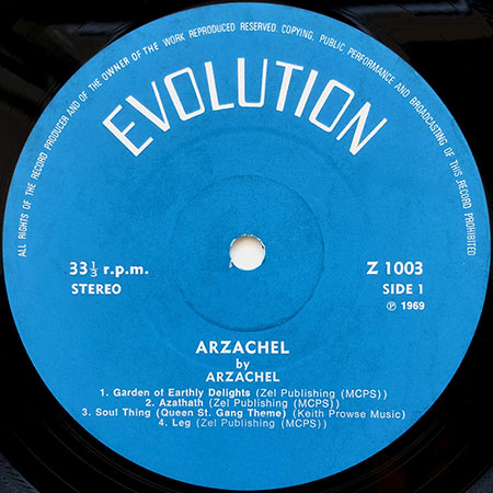 arzachel lp arzachel first pressing evolution z 1003 uk 1969 label 1