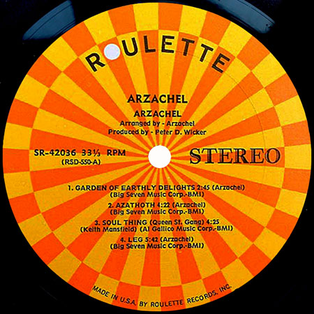 arzachel lp arzachel roulette sr-42036 usa 1969 label 1