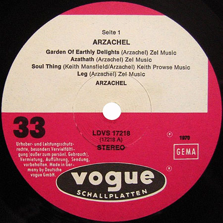 arzachel lp arzachel vogue schallplatten ldvs 17218 Germany 1970 label 1