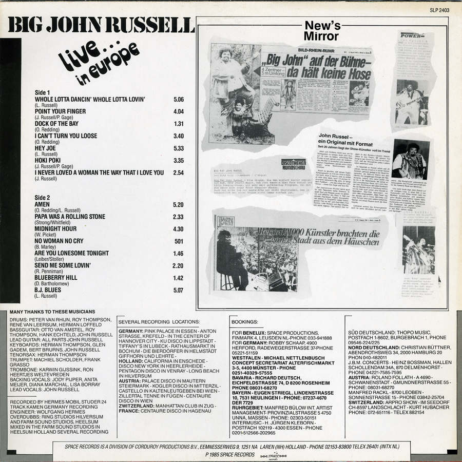 big john russell lp live in europe back