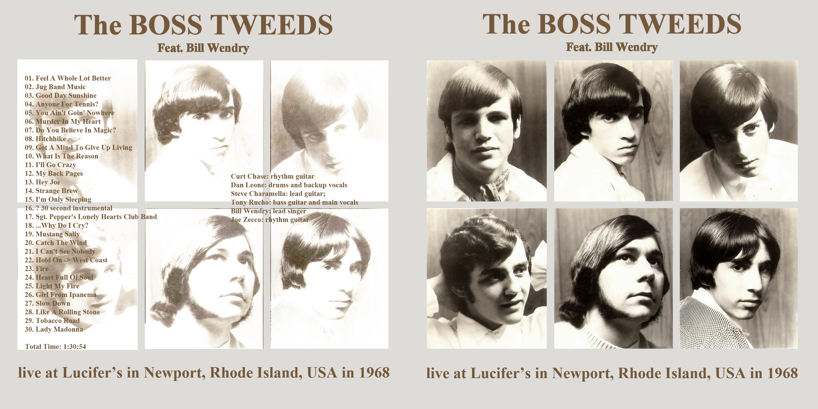 boss tweeds aka bill wendry and the boss tweeds cd live in newport in 1968 cover out