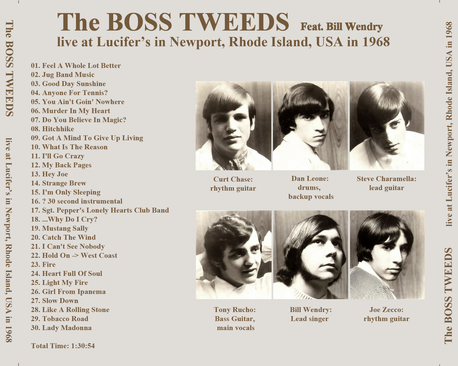 boss tweeds aka bill wendry and the boss tweeds cd live in newport in 1968 tray