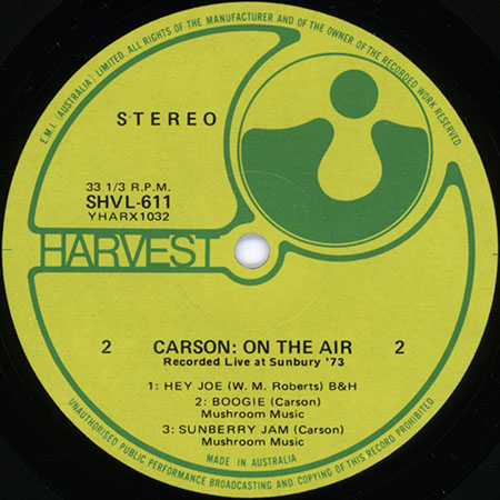 carson lp on the air label 2
