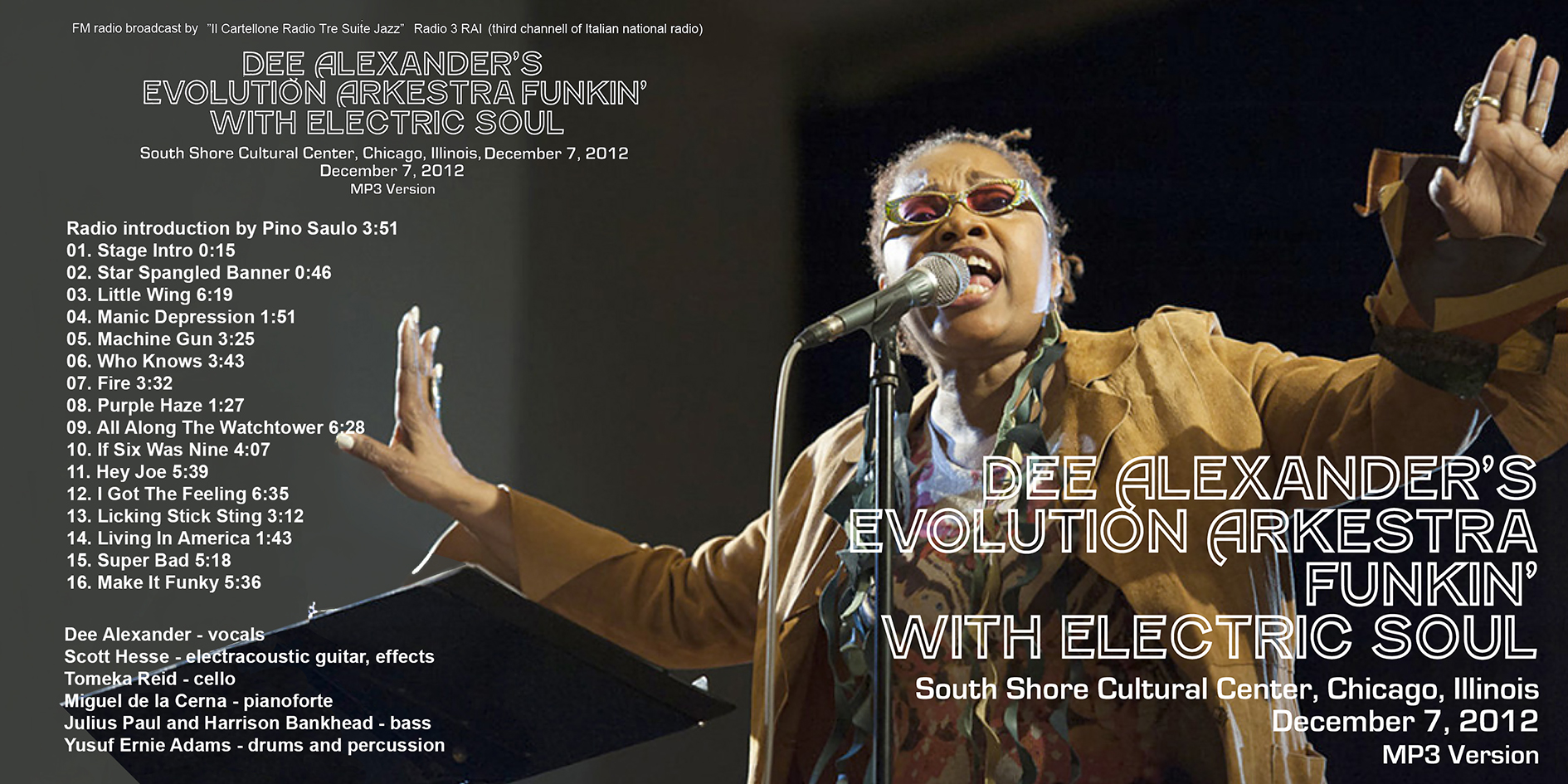 Dee Alexander CD live in Chicago on December 7, 2012 cover