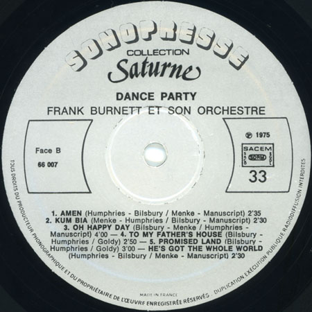 frank burnett et son orchestre lp dance party label 2