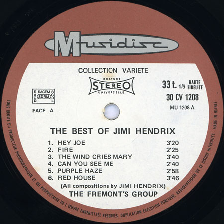 fremont's group lp best of jimi hendrix label 2