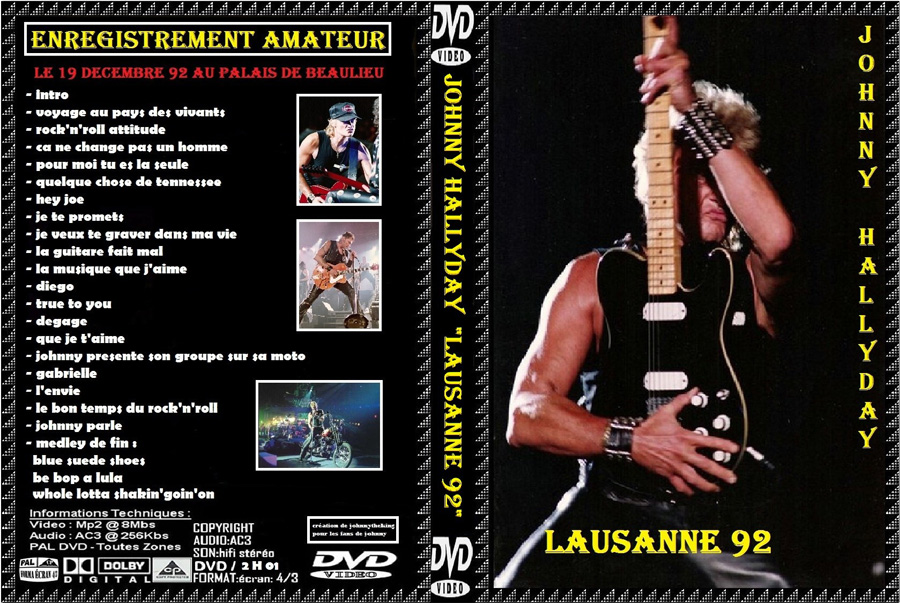 johnny hallyday 1992 12 19 lausanne dvd front