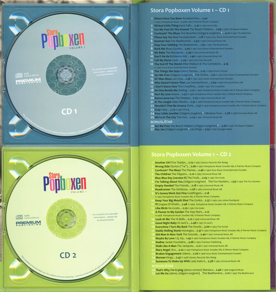 4 cd boxset stora popboxen svenk pop 1964-1969 volume 1 in cd 1 and 2