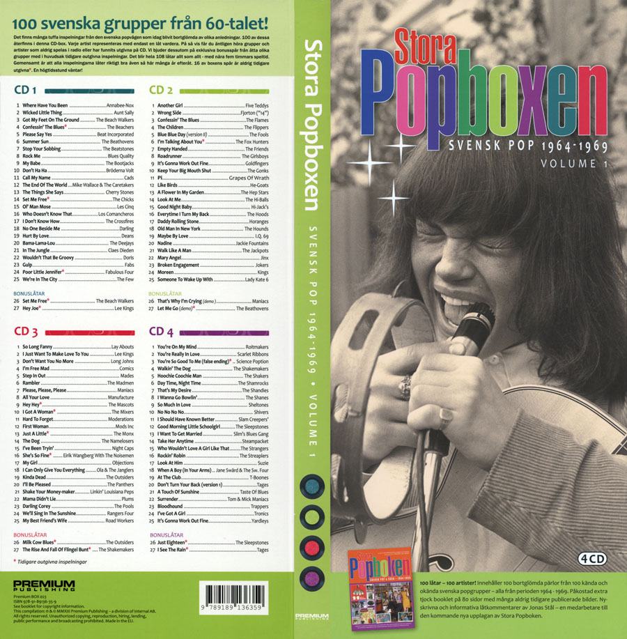 4 cd boxset stora popboxen svenk pop 1964-1969 volume 1 out