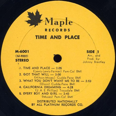lee moses lp time and place maple label 1
