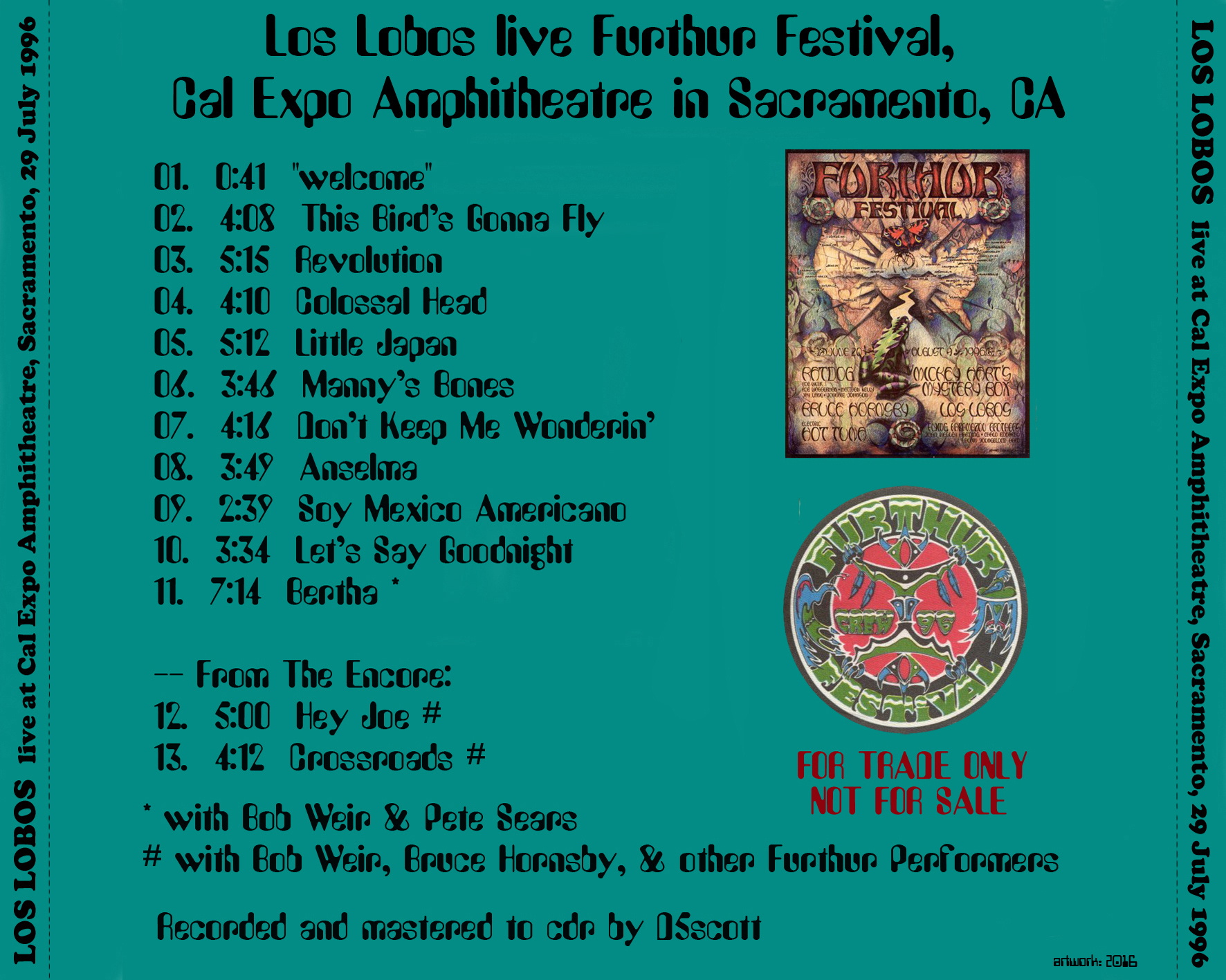 Los Lobos live cd at Furthur Festival ctray