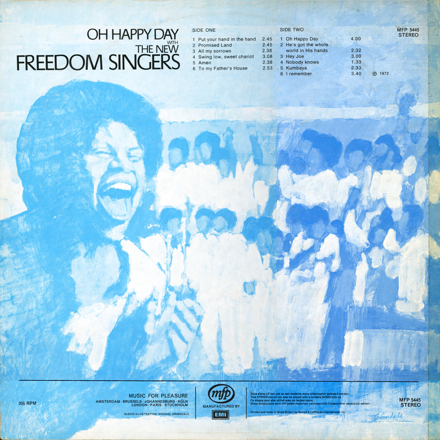 new freedom singers lp oh happy day back