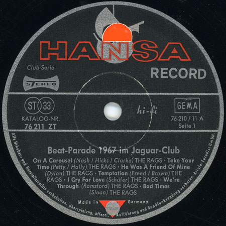 the people lp beat parade in jaguar club 1967 label 1