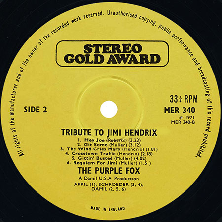 purple fox lp tribute to jimi hendrix uk label 2