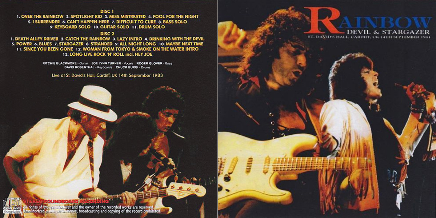 
rainbow 1983 09 14 cardiff cd devil and stargazer cover