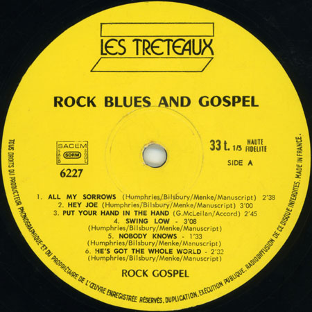Rock Gospel LP Rock Blues and Gospel label 1