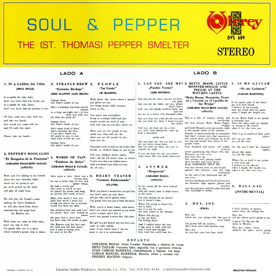 saint thomas pepper smelter LP soul pepper back