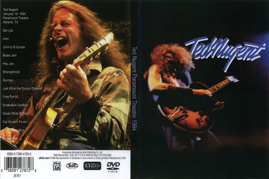 ted nuggent paramount theatre 1994 dvd front