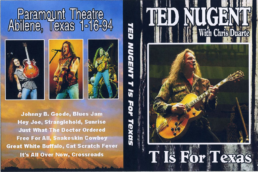 ted nugent dvd t for texas front