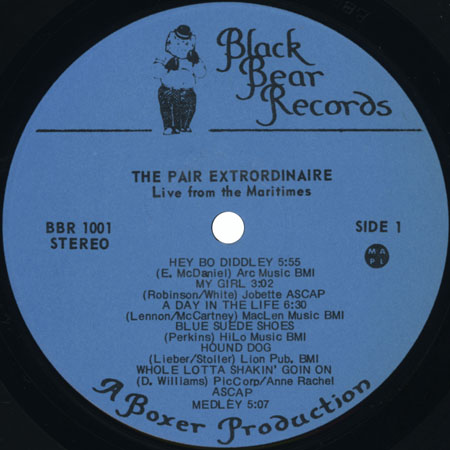 the pair extraordinaire lp live from the maritimes label 1