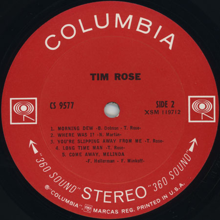 tim rose lp same columbia cs 9577 label 2