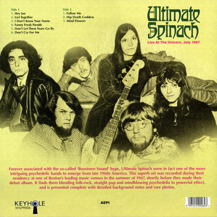 ultimate spinach lp keyhole live at unicorn, july 1967 back