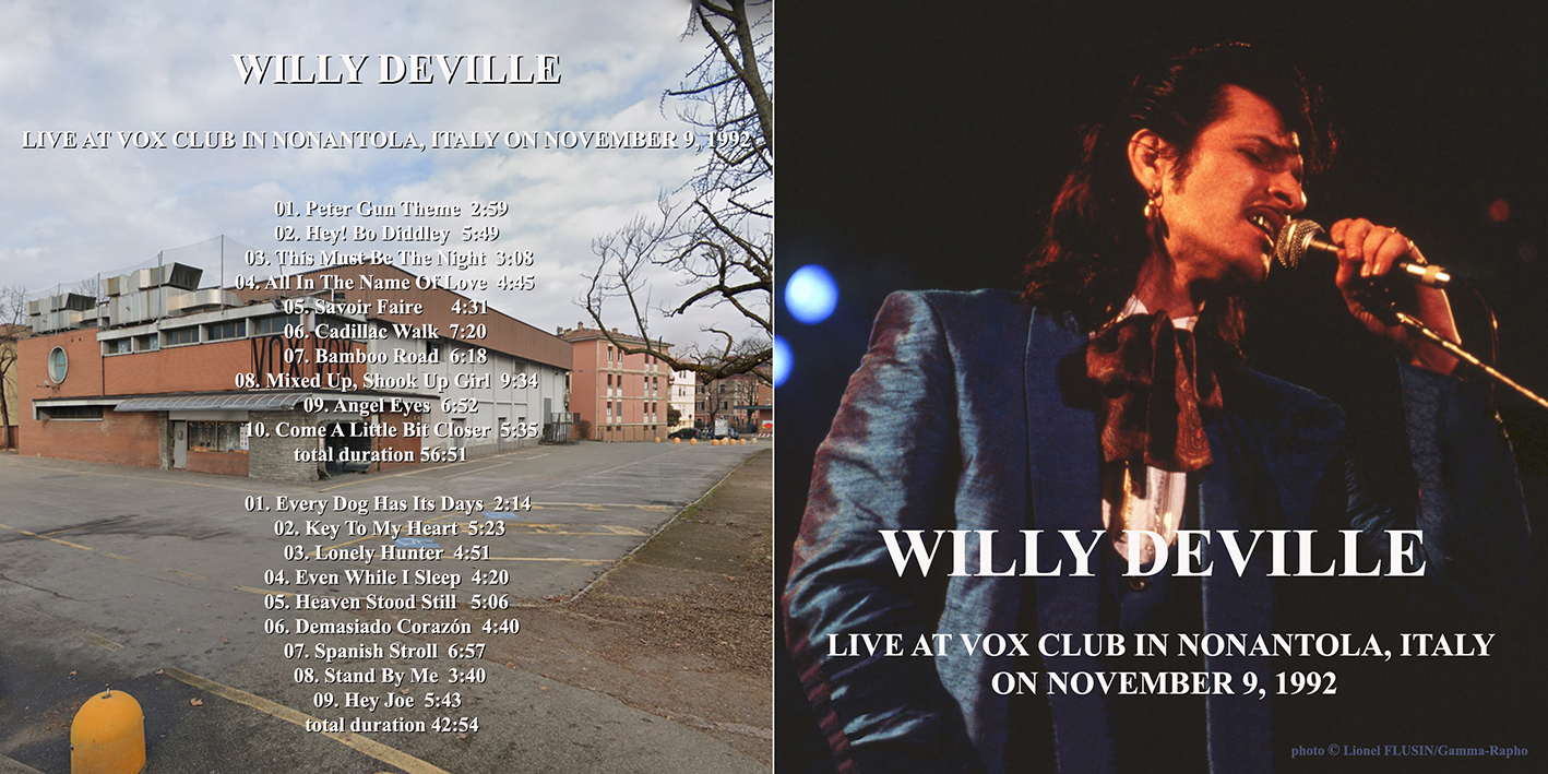 willy deville 1992 11 09 cd vox club nonantola italy cover