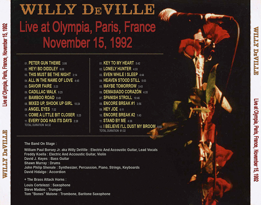 willy deville 1992 11 15 cd olympia paris tray