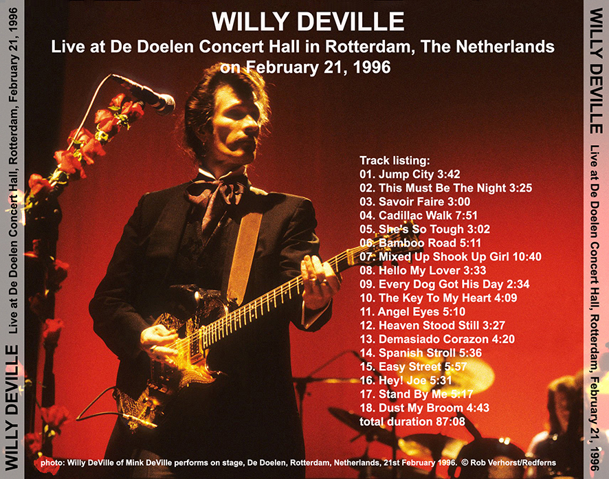 willy deville 1996 02 21 cd live at de doelen rotterdam tray