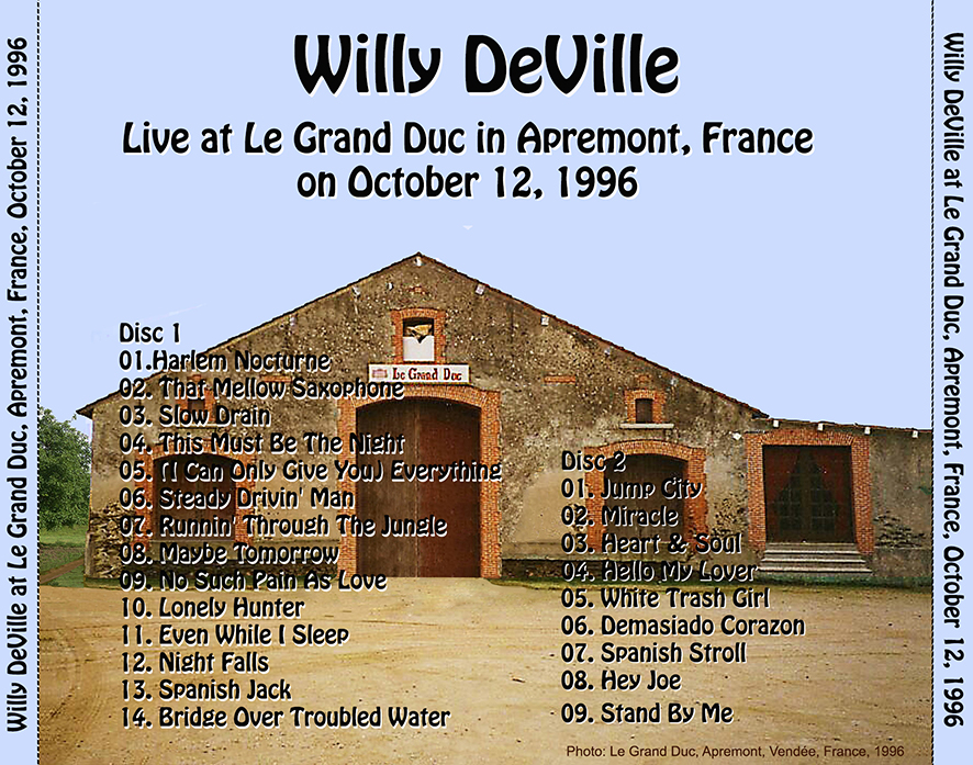 willy deville 1996 10 12 cd le grand duc apremont france tray