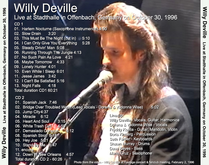 willy deville 1996 10 30 cd stadthalle offenbach germany tray