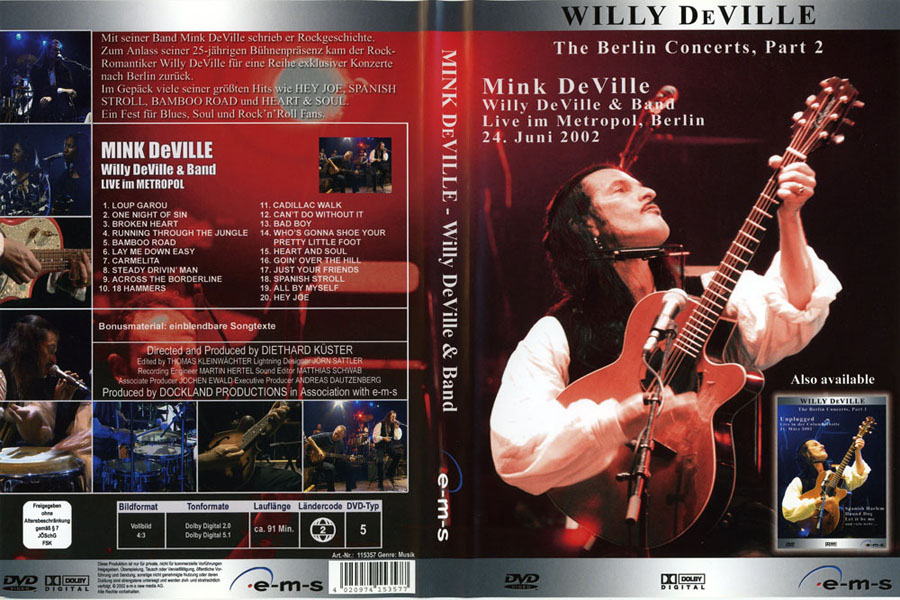 Willy Deville 2002 06 24 DVD Metropol Berlin cover