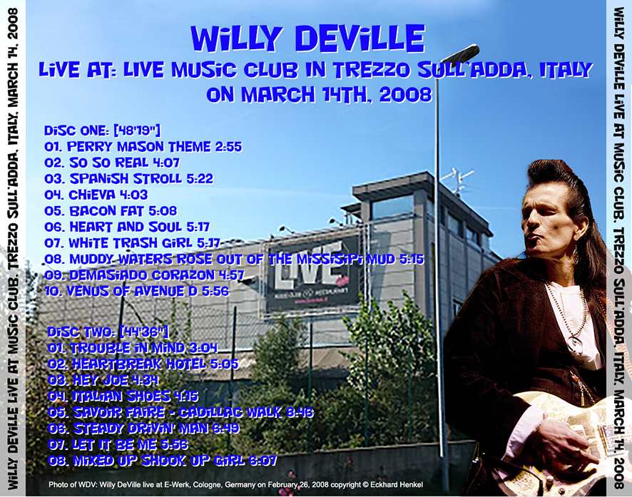 willy deville 2008 03 14 cd music club trezzo sull'adda italytray