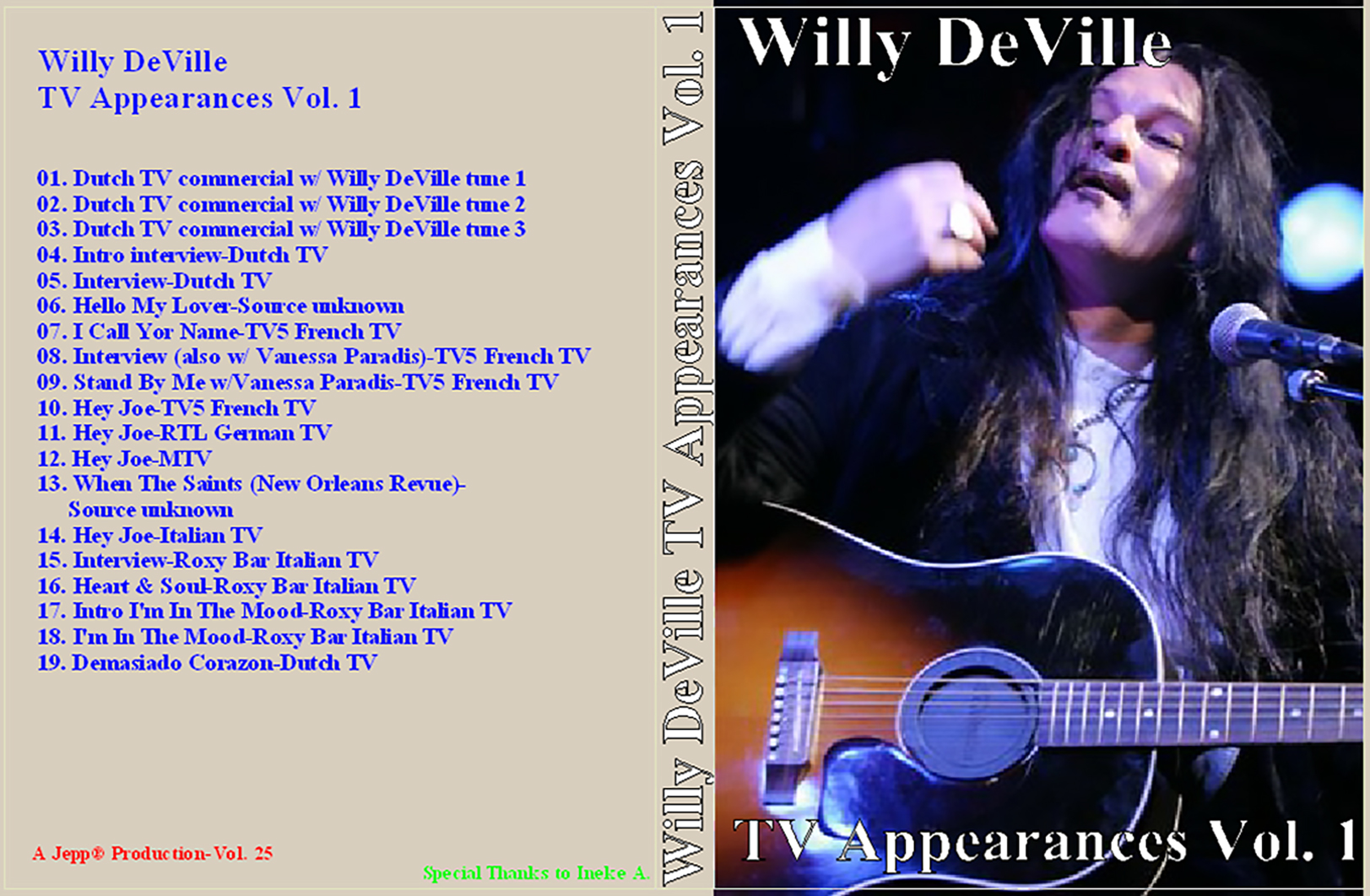 willy deville dvdr tv appearances vol 1 cover