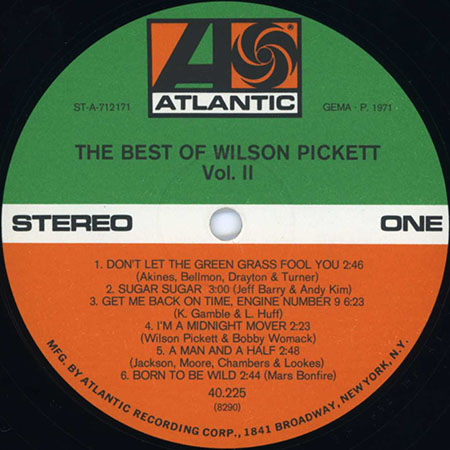 wilson pickett lp best of volume 2 germany 40225 label 1