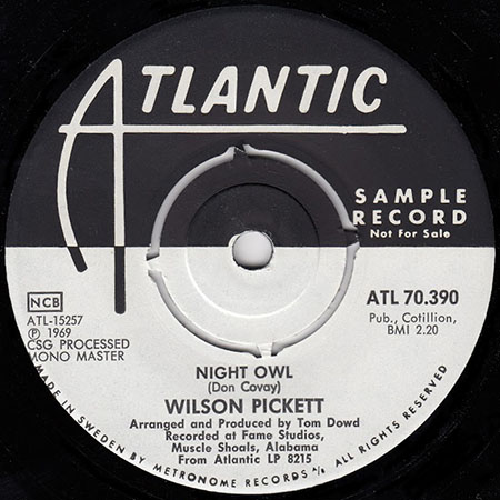 wilson pickett single hey joe, night owl sweden label 2