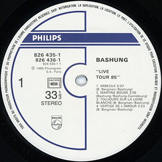 bashung double lp live tour 85 label 1