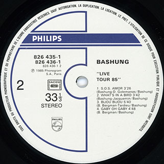 bashung double lp live tour 85 label 2