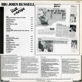 big john russell lp live in europe back cover
