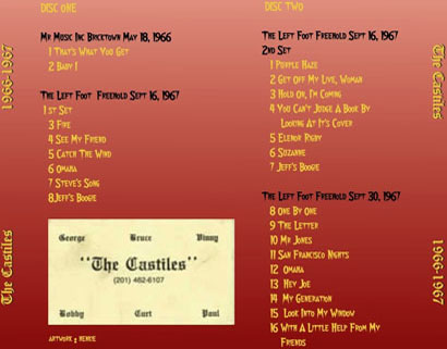 the castiles cd the castiles 1966-1967 tray