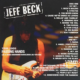 jeff beck osaka july 8,2005 cd passing hands back cover