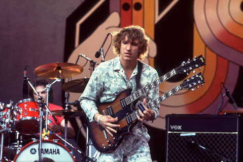 joe walsh at the us festival, California on May 30, 1983 copyright photo Larry Hulst