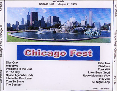 joe walsh cd at chicago fest 1983 original tray