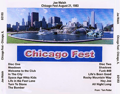joe walsh cd at chicago fest 1983 tray
