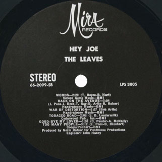 leaves lp hey joe mira stereo label 2