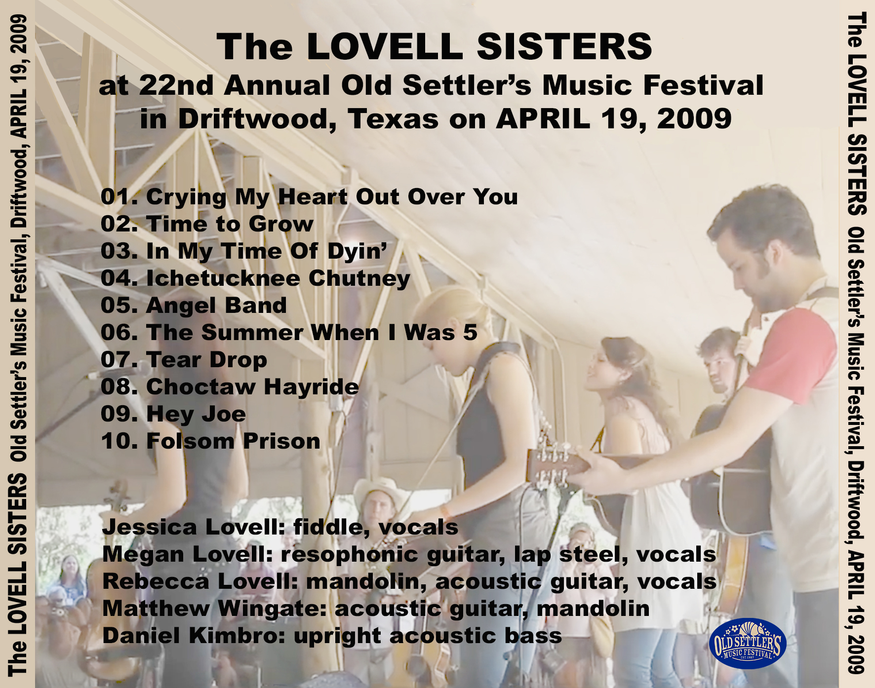 lovell sisters 20090419 cdr old settlers music festival driftwood tray