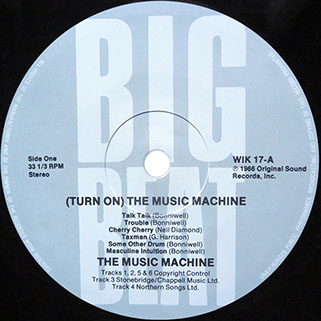 music machine lp turn on label big beat label 1