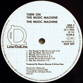 music machine lp turn on label line label 2