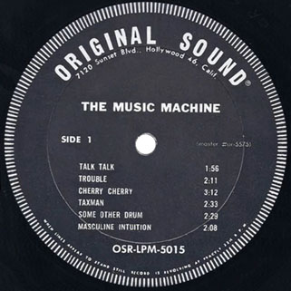 music machine lp turn on label original sound mono label 1